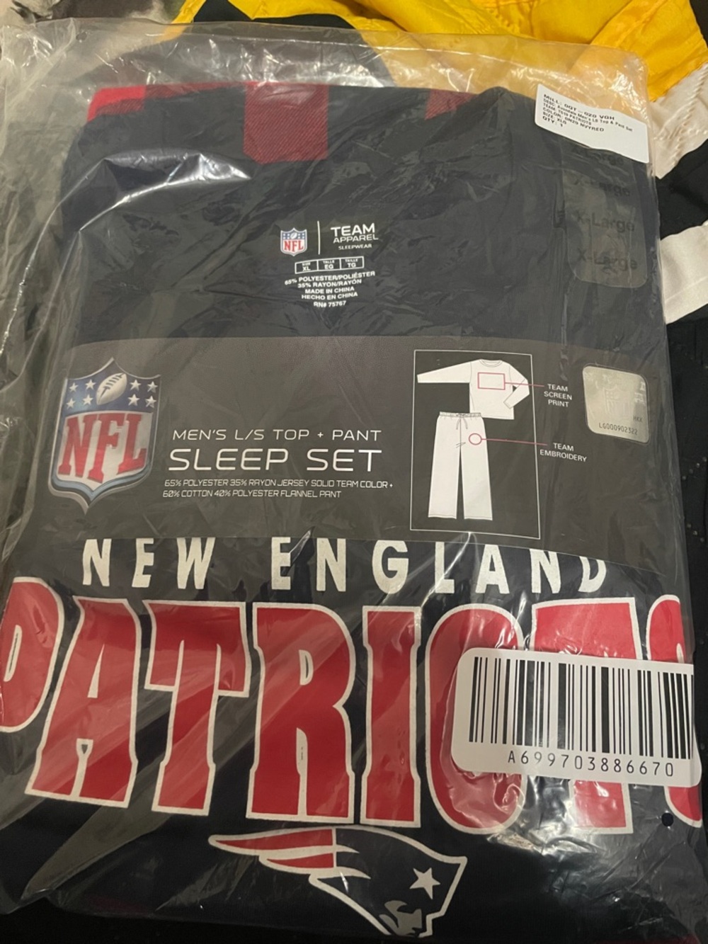 NFL New England Patriots Sleep Set - Black & Red